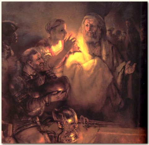 Rembrandt (Leiden 1606 - Amsterdam 1669): De verloochening van Petrus, Rijksmuseum Amsterdam