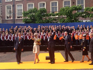 Het koninklijk paar bezoekt de stad Haarlem op 14 juni 