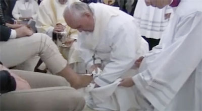 Voetenwassing door paus Franciscus