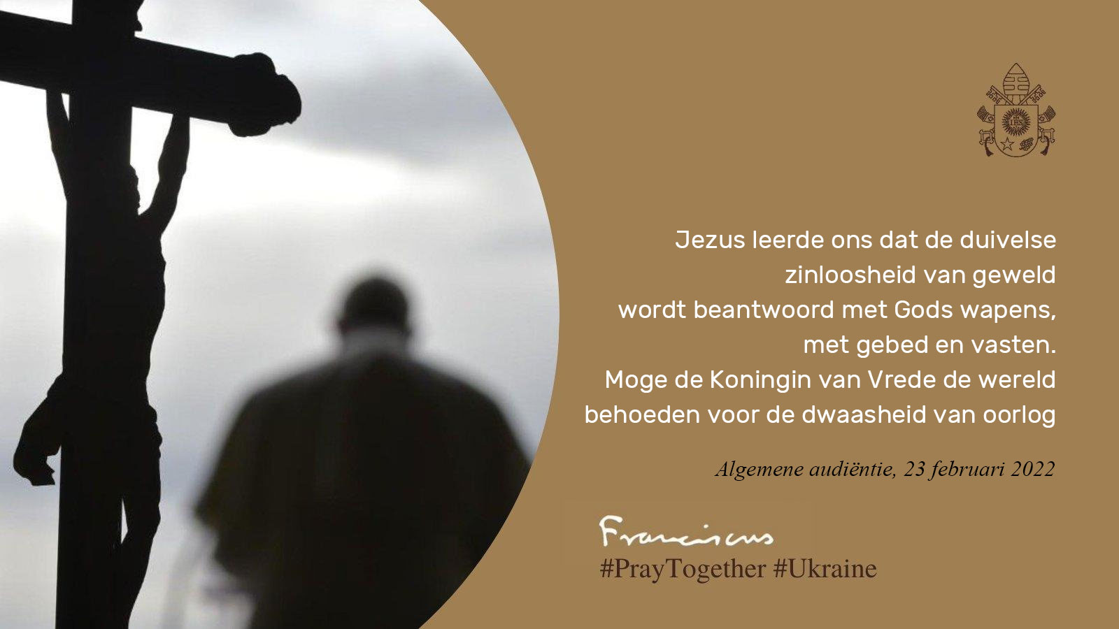 Oproep paus Franciscus om te bidden en te vasten voor de Oekraïne