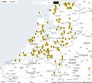 Op de website van Open Kerkendag staat een interactief Google Maps kaartje met deelnemende kerken