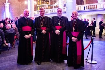 v.l.n.r. Mgr. Woolderink, Mgr. Hendriks, Mgr. Punt en Mgr. Van Burgsteden - Nieuwjaarsreceptie 2020