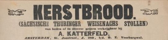 Advertentie voor Weisenachs Stollen Advertentie voor Weisenachs Stollen