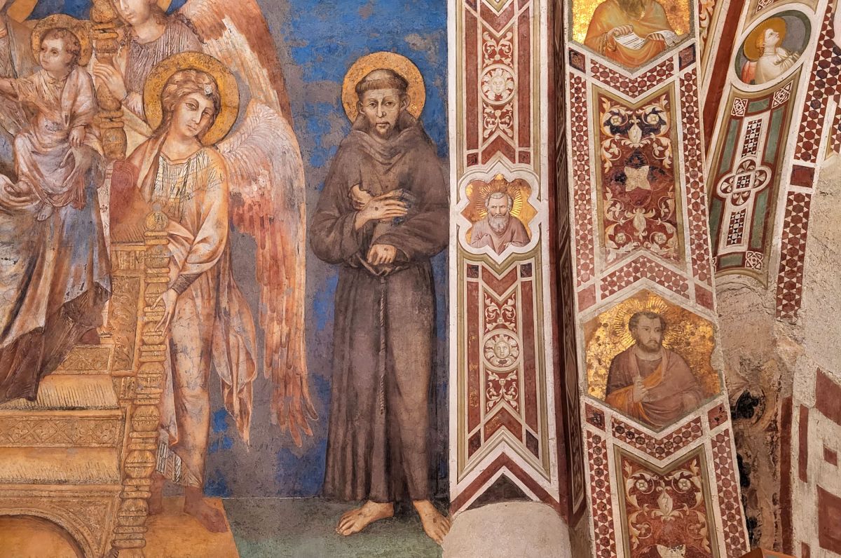 Beroemde fresco van Franciscus in Assisi